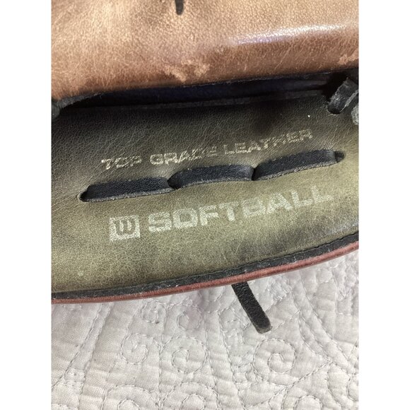 Vtg Wilson Elite Custom Fit Softball Glove Black/Brown Leather Adult Right Hand - Picture 5 of 7